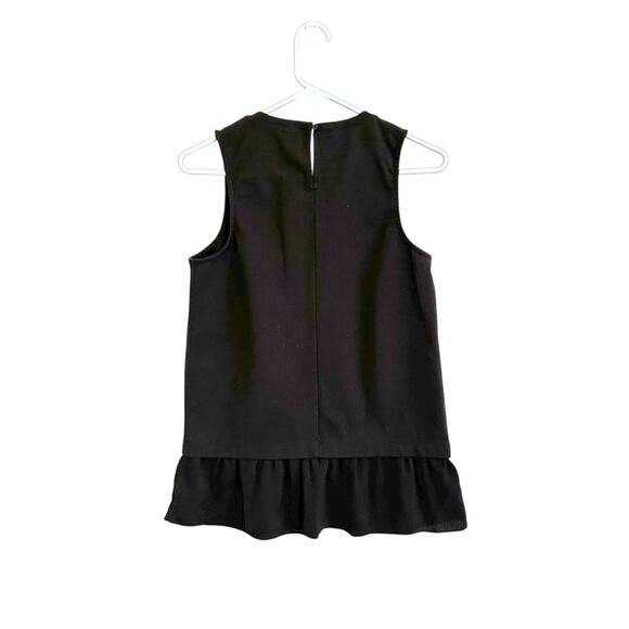 J. Crew Factory Sleeveless Ruffle Hem Top Stretch Size XS Black Preppy - Picture 2 of 4